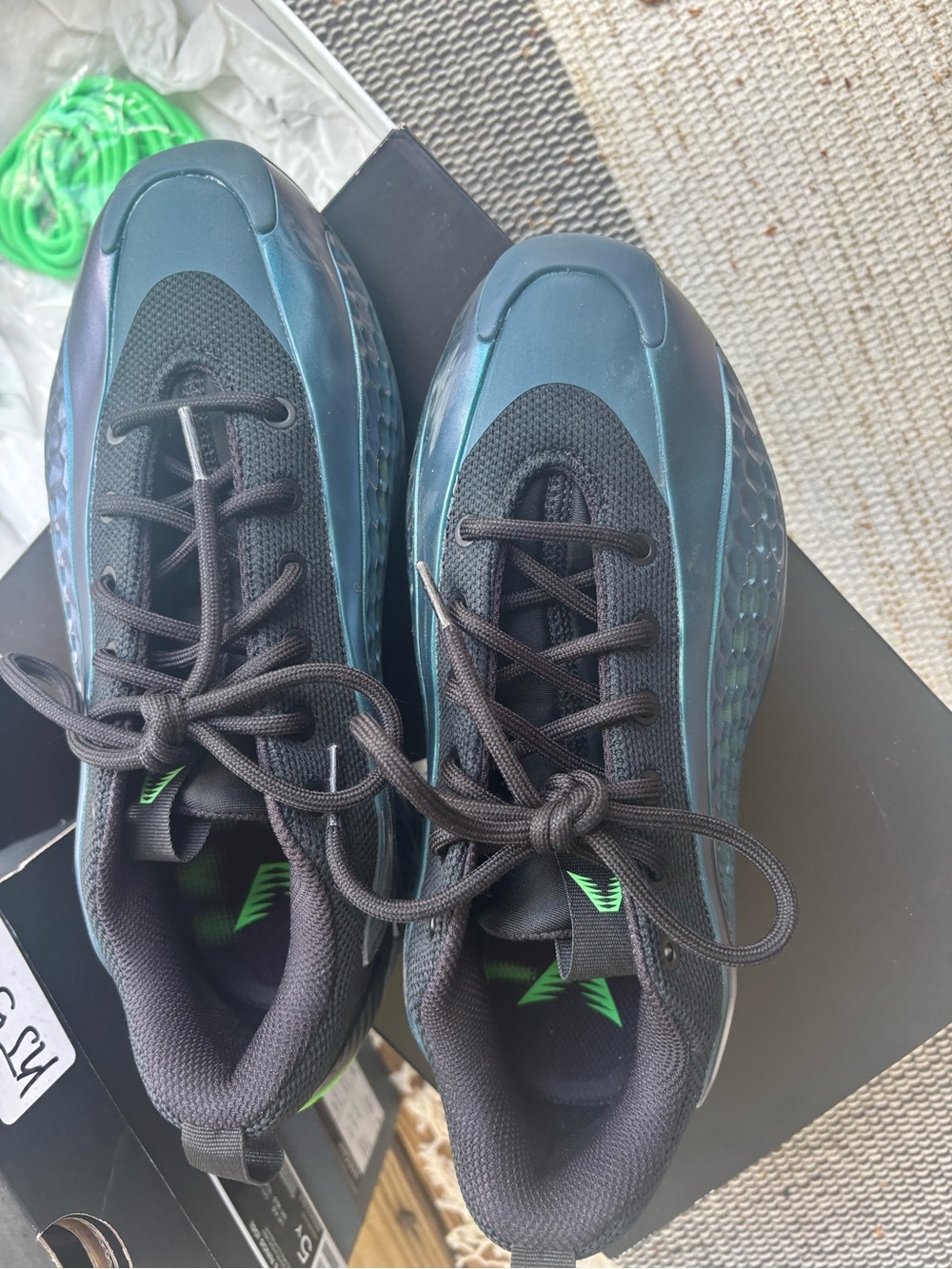 adidas Kids Iridescent Teal and Black Sneakers